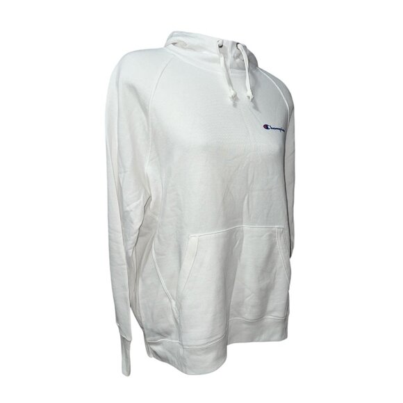 Champion Power Blend Long Sleeve Warm Hoodie Sweatshirt Sz XL White Kangaroo Poc - Picture 2 of 16